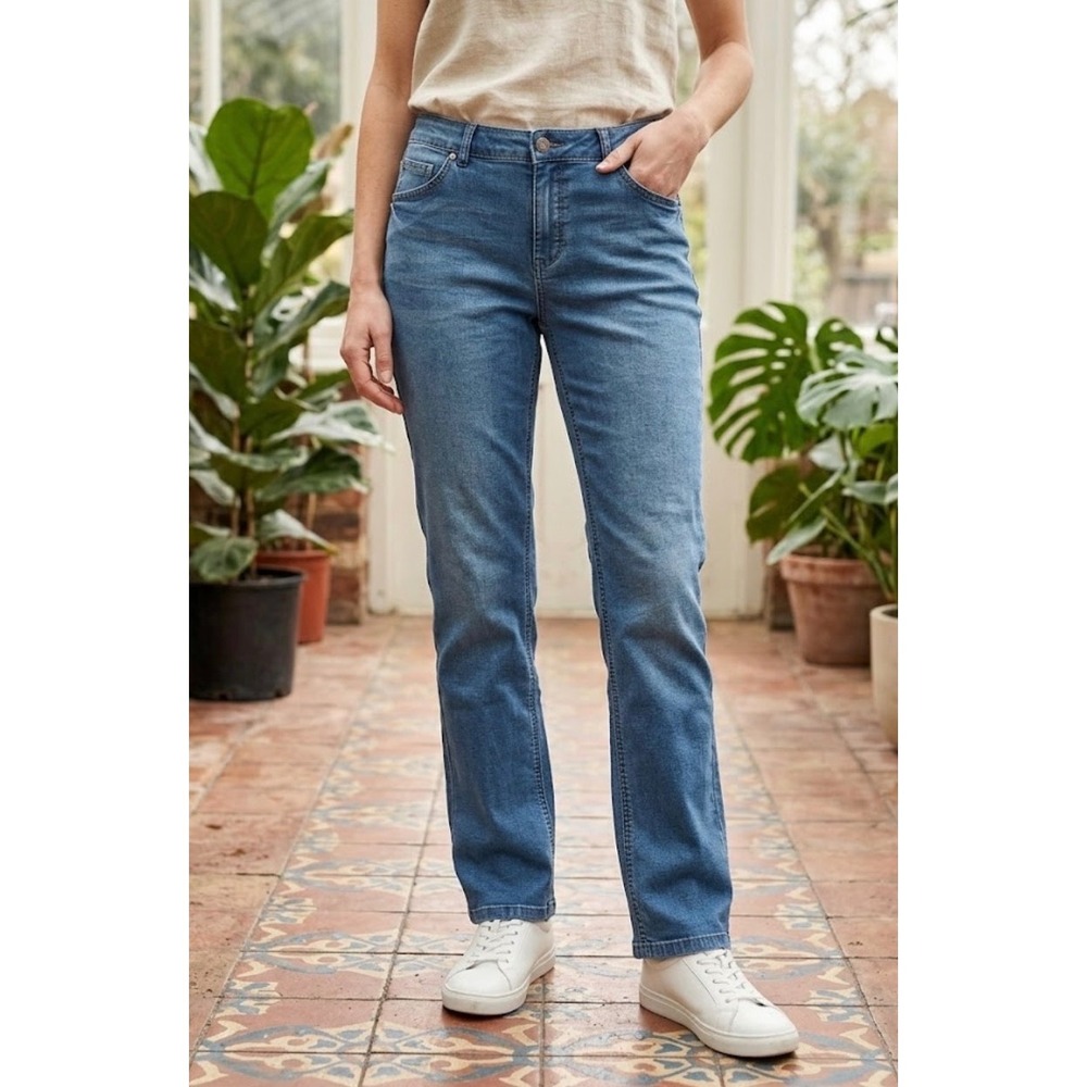 J. Jill Tried & True Fit Womens Straight Leg Jeans Medium Wash Denim Size 6